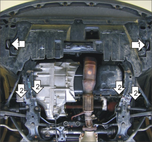Защита картера двигателя и КПП Honda Odyssey II 1999-2003 V-2,3 FWD - для а/м 2001-2003 Арт. 00811