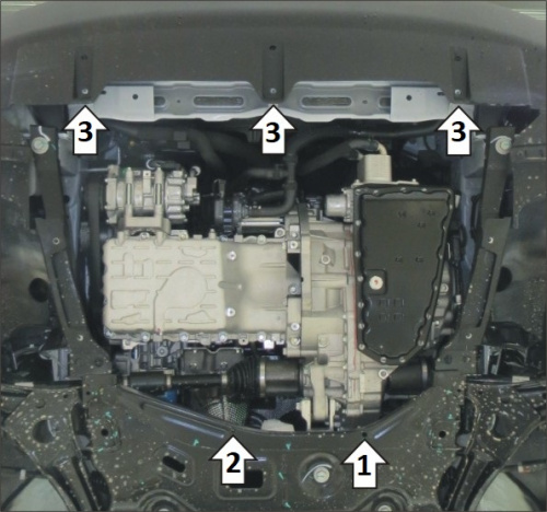 Защита картера двигателя и КПП OMODA C5 2022- V-1,5 FWD Арт. 59006