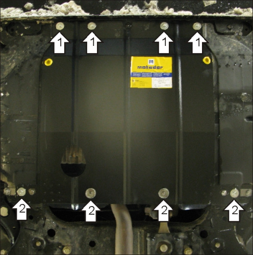 Защита картера двигателя и КПП Fiat Bravo II 2007-2011 V-1,4, 1,6D FWD; для а/м 2006-2015 Арт. 00614