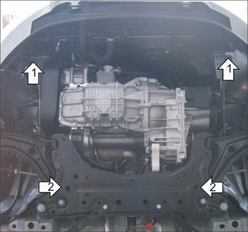 Защита картера двигателя и КПП Ford Fiesta VI (MK6) 2008-2012 Хэтчбэк 5 дв. V-1,4 FWD для а/м 2008-2015 Арт. 50704