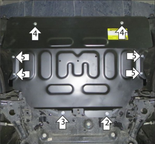 Защита картера двигателя и КПП Jetour X70 Plus I 2020- V-1.6; FWD; АКПП Арт. 79012