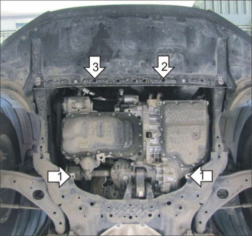 Защита картера двигателя и КПП Mazda6 III (GJ) 2012-2015 Седан V-2,0, 2,5 FWD Арт. 01130