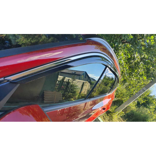 Дефлекторы окон Nissan Qashqai II (J11) 2013-2019, накладные с хром. молдингом 4 шт Арт. ALV367M