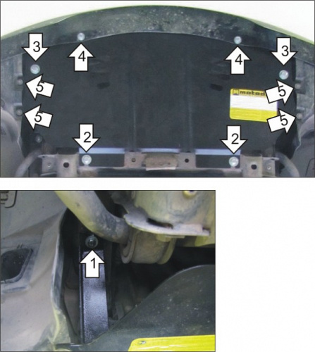 Защита радиатора BMW 3 серия V (E90) 2004-2010 Седан V-3,0D; 2,5 - 4WD Арт. 00226