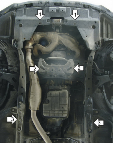Защита картера двигателя и КПП Subaru Legacy V (B14) 2009-2012 Универсал V-2,5 4WD - для а/м с 2009 по 2015 Арт. 02221
