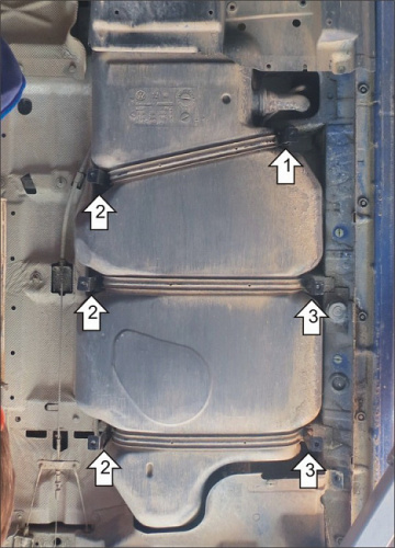 Защита топливного бака Volkswagen Caravelle (T5) 2002-2009 V-2,0 Арт. 12722