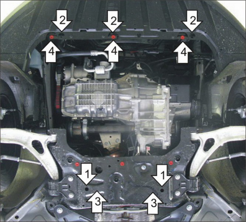 Защита картера двигателя и КПП Ford C-MAX I (Mk1) 2003-2007 Минивэн V-1,8, 2,0 FWD Арт. 50747