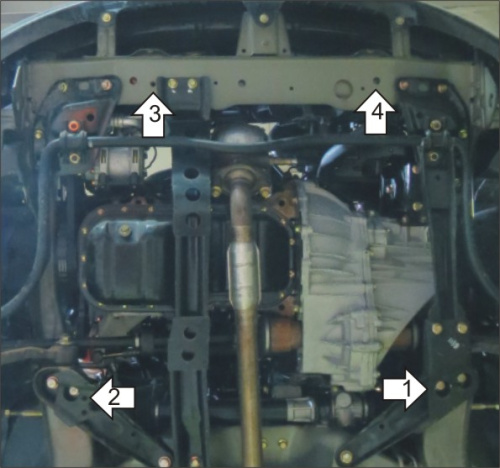 Защита картера двигателя и КПП Lifan Smily I (320) 2008-2015 Хэтчбэк 5 дв. V-1.3 FWD Арт. 64704