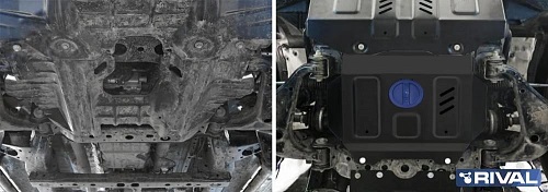 Защита картера двигателя и радиатора Toyota Fortuner II 2020- рестайлинг Внедорожник 5 дв. V-2.4TD; 2.8TD 4WD  (2 часть) Арт. 195021
