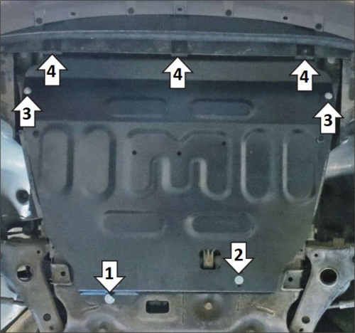 Защита картера двигателя и КПП Chery Tiggo 8 Pro Max 2022- V-2.0 Арт. 59007