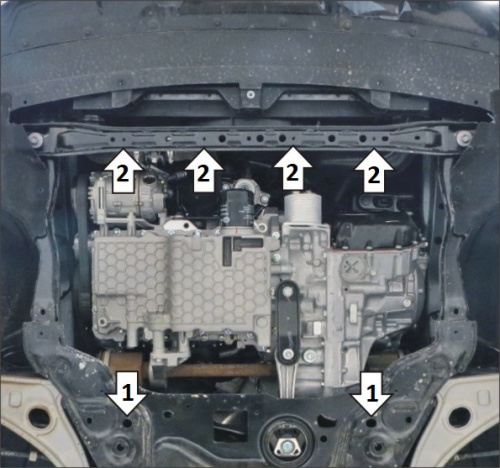 Защита картера двигателя и КПП FAW Bestune T99 2022- FL V-2.0 FWD (АКПП) Арт. 53903