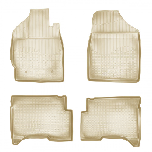 Коврики в салон Lifan X50 I 2015-2022 Хэтчбэк 5 дв., полиуретан 3D Norplast, Бежевый, Арт. NPA10C51750B