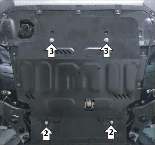 Защита картера двигателя и КПП Geely Atlas Pro I 2021- V-1,5 FWD, 4WD Арт. 54203