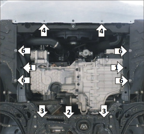 Защита картера двигателя и КПП FAW Bestune B70 2022- V-1.5 FWD (АКПП) Арт. 53902