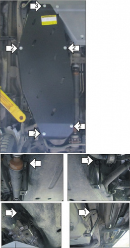 Защита топливного бака Mitsubishi Pajero IV 2006-2011 5 дв. V-3,0, 3,2D 4WD Арт. 11337