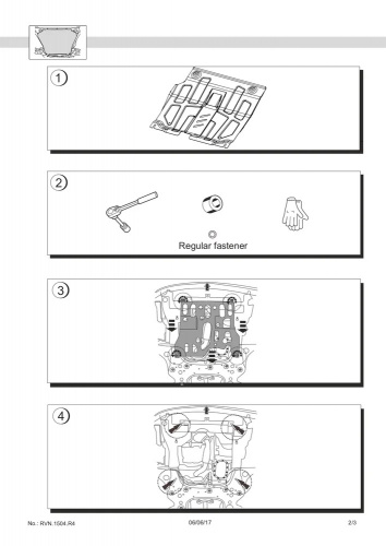 Защита картера двигателя и КПП Chevrolet Cobalt II 2011-2016 Седан V-1,5 МТ, АТ Арт. 2221 V2