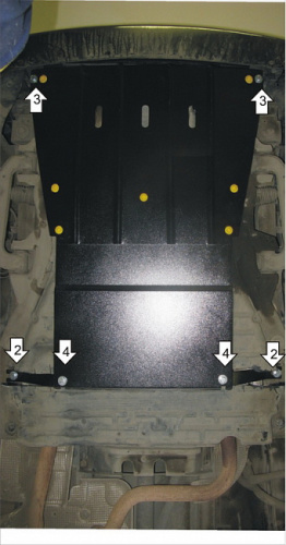 Защита картера двигателя Mercedes-Benz Viano I (W639) 2003-2010 V-3,0D RWD Арт. 01217