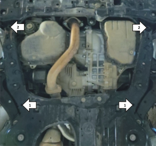 Защита картера двигателя и КПП Toyota Highlander III (U50) 2013-2016 V-3,5 4WD Арт. 15012