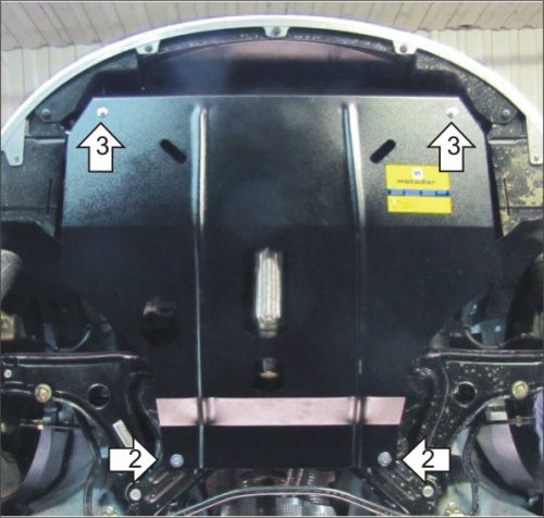 Защита картера двигателя и КПП Chery Bonus (A13) 2011-2014 Седан V-1,5 FWD Арт. 09012
