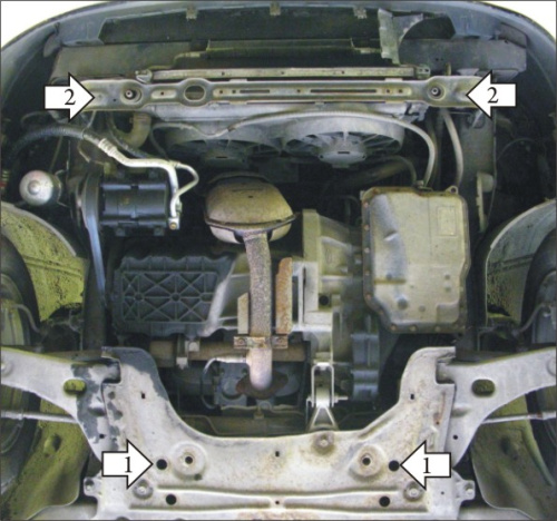 Защита картера двигателя и КПП Ford Focus I 1998-2001 Хэтчбэк 3 дв. V-1,4, 1,6, 1,8, 2,0, 1,8D FWD Арт. 00708