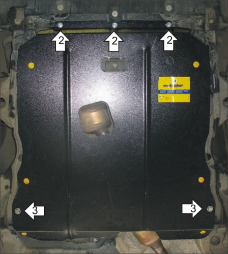 Защита картера двигателя и КПП Mercedes-Benz B-Класс I (W245) 2005-2009 Хэтчбэк 5 дв. V-2,0D, 2,0 FWD Арт. 01226