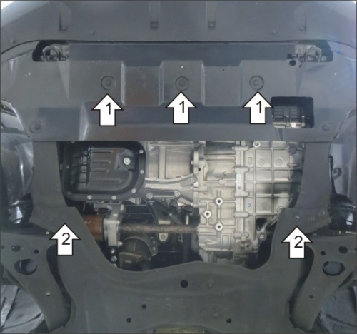 Защита картера двигателя и КПП Haval H2 I 2014-2021 Внедорожник 5 дв. V-1,5 FWD для а/м 2015-2020 Арт. 63103