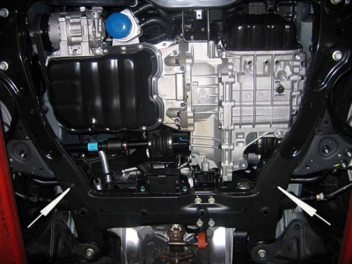 Защита картера двигателя и КПП Hyundai Grandeur IV (TG) 2005-2009 Седан V-2,7; 3,3; 2,2CRDI Арт. 10.0834