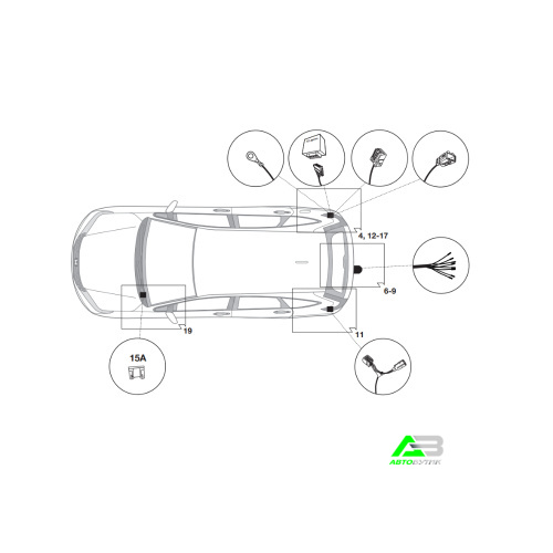 Блок согласования Honda CR-V IV 2011-2015 Универсальный 7pin с отключением парктроника, арт.16070520