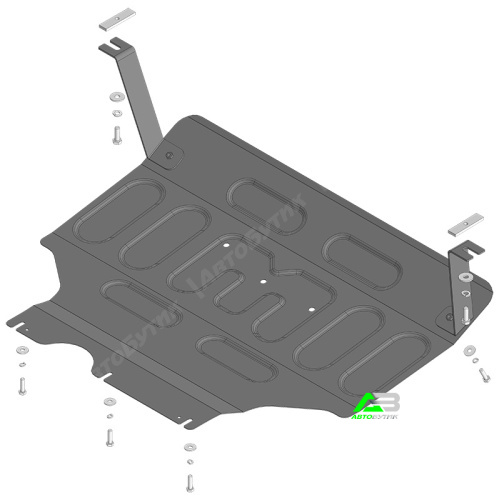 Защита картера двигателя и КПП Motodor для Jetta VS5, Сталь 2 мм, арт. 72304