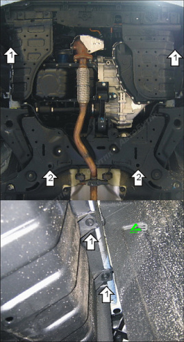 Защита картера двигателя и КПП Motodor для Kia Picanto, Сталь 2 мм, арт. 01026