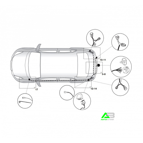 Блок согласования Suzuki Vitara II 2014-2019 Универсальный 7pin с отключением парктроника, арт.12240524