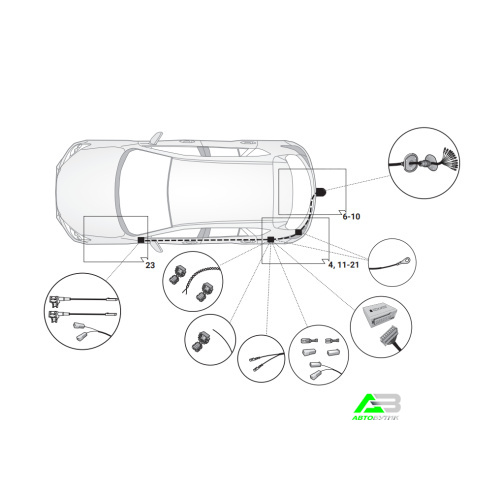 Блок согласования Mazda MX-30 2020- Универсальный 7pin с отключением парктроника, арт.21120526