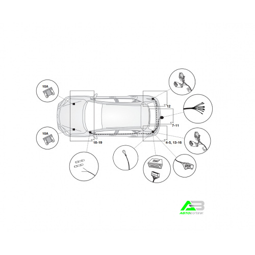 Блок согласования Lexus NX I 2014-2017 Универсальный 7pin с отключением парктроника, арт.16670503