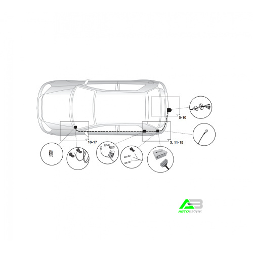 Блок согласования Renault Duster II 2020-2023 Универсальный 7pin с отключением парктроника, арт.12620520
