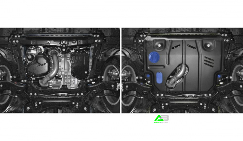 Защита картера двигателя и КПП Rival для Lexus NX, Сталь 1,8 мм, арт. 111.3207.1