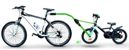 Прицепное устройство детского велосипеда к взрослому Trail Angel зеленое