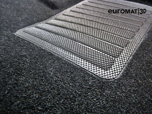Коврики в салон Jetour X90 Plus 2021-, 3D ткань Euromat Business, Черный, Арт. EMC3D000021