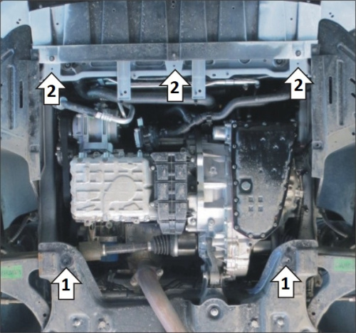 Защита картера двигателя и КПП Kaiyi E5 2021- V-2.0 FWD (АКПП) Арт. 59008