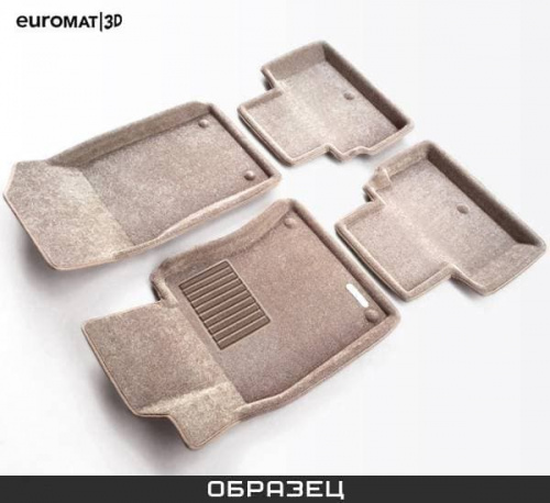 Коврики в салон Nissan Qashqai I (J10) 2006-2010 Внедорожник 5 дв., 3D ткань Euromat Business, Бежевый, Арт. EMC3D003714T