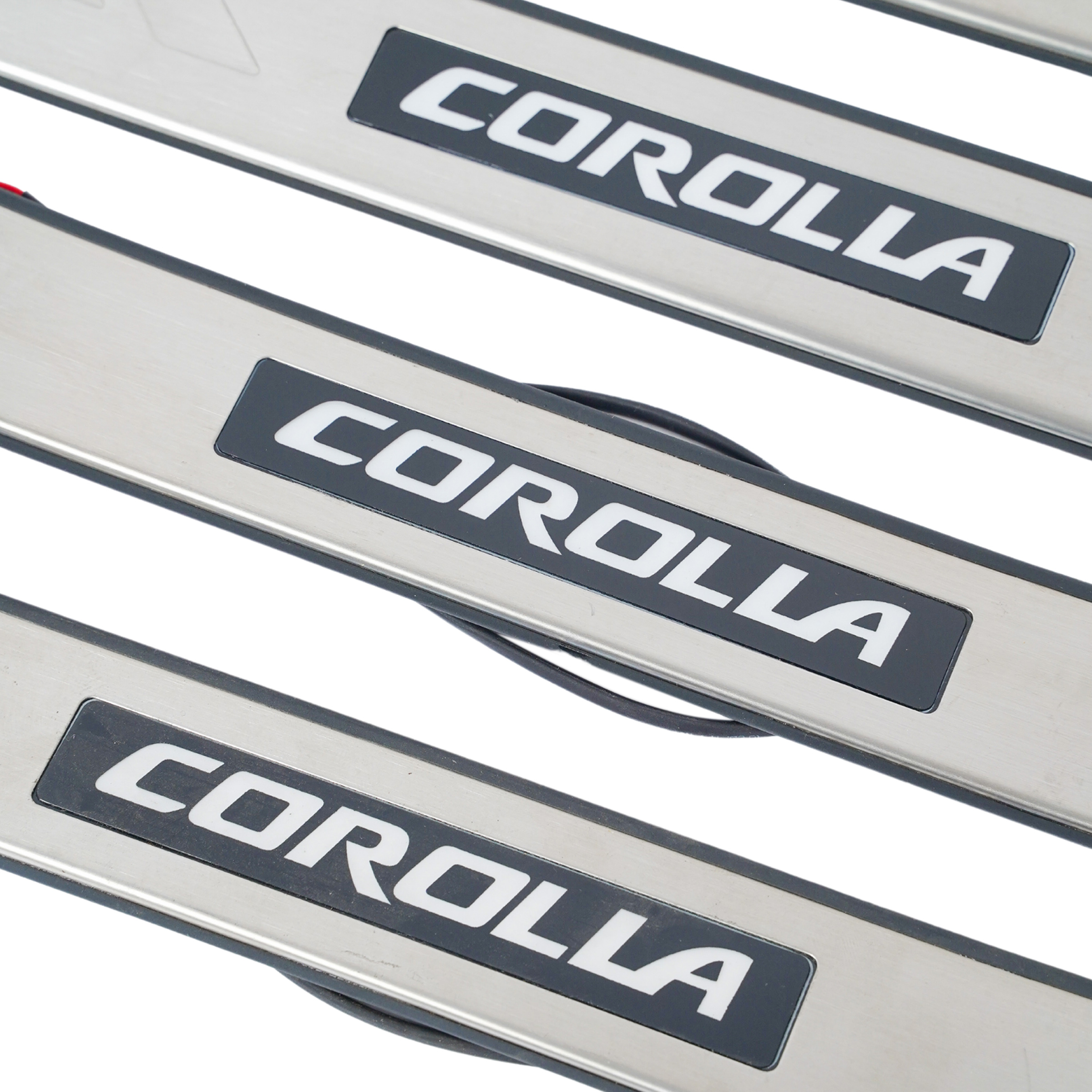 Toyota Corolla (E150) 2007-2013 накладки порогов с подсветкой, арт. Toyota Corolla