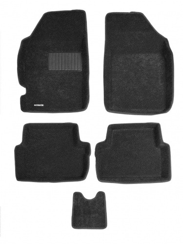 Коврики в салон Chevrolet Spark (M300) 2020- 1 рестайлинг Хэтчбэк 5 дв., 3D ткань Euromat Business, Черный, Арт. EMC3D001508