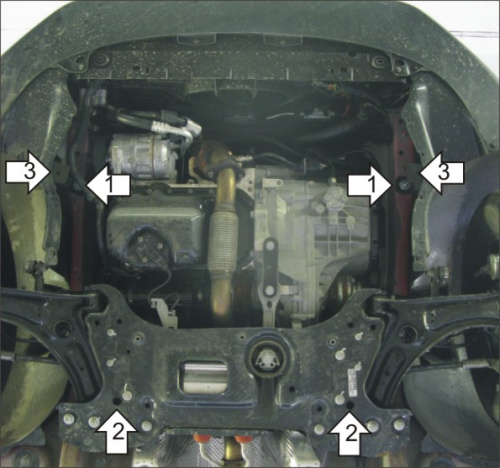 Защита картера двигателя и КПП Volkswagen Caddy III 2004-2010 Фургон V-1,4 FWD Арт. 02730