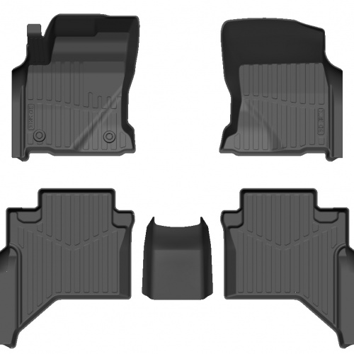 Коврики в салон Toyota Hilux VIII 2015-2020 Пикап, резина 3D SRTK Premium, Черный, Арт. PR.TY.HIL.15G.02X82