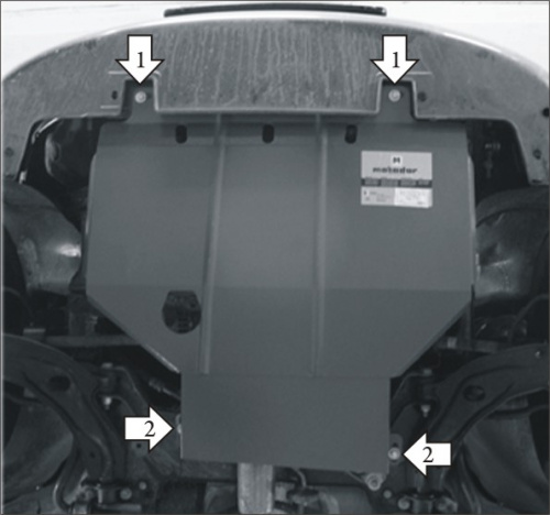 Защита картера двигателя и КПП Fiat Albea I 2005-2012 рестайлинг Седан V-1,0; 1,4; 1,6; 1,2D - FWD Арт. 00611