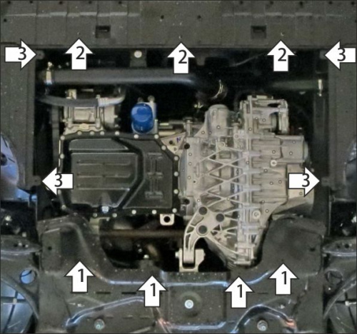 Защита картера двигателя и КПП Dongfeng Shine Max 2021- Седан V-1.5; АКПП; FWD Арт. 78602