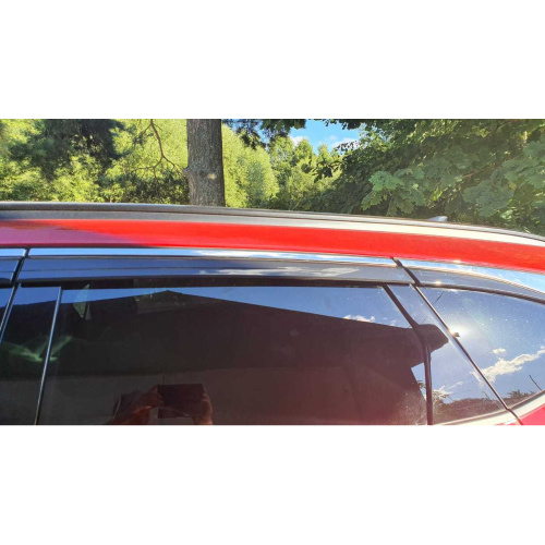 Дефлекторы окон Ford Kuga II 2011-2017 Внедорожник 5 дв., накладные с хром. молдингом 4 шт Арт. ALV333M