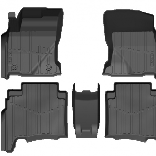 Коврики в салон Toyota Fortuner II 2015-2020, резина 3D SRTK Premium, Черный, Арт. PR.TY.FOR.15G.02X82