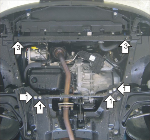 Защита картера двигателя и КПП Citroen C3 Picasso I 2008-2012 Минивэн V-1,4 FWD Арт. 01609