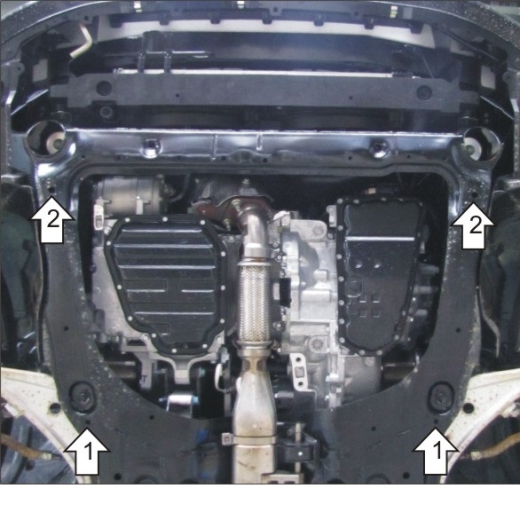Защита картера двигателя и КПП Nissan Teana II (J32) 2012-2014 рестайлинг Седан V-2,5, 3,5 4WD Арт. 01443