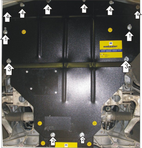 Защита картера двигателя Infiniti G IV 2006-2013 Седан V-2,5 RWD для а/м 2010-2014 G25 Арт. 08003